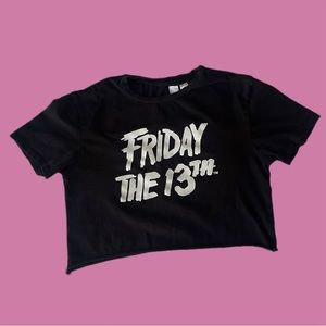 Oversized Cropped  Friday the 13th Tee